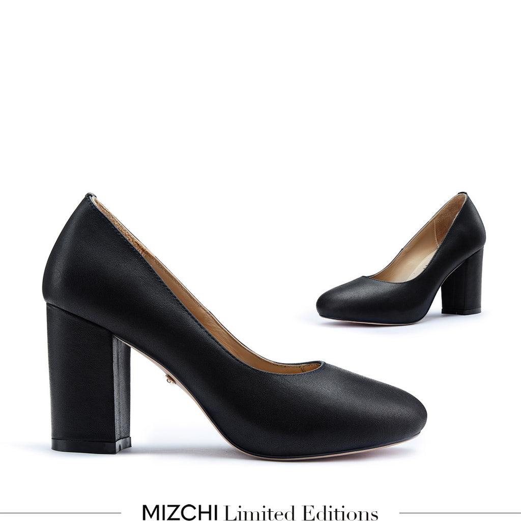 Petite Size Black Round Toe Platform Pumps - MIZCHI Pretty Small Shoes