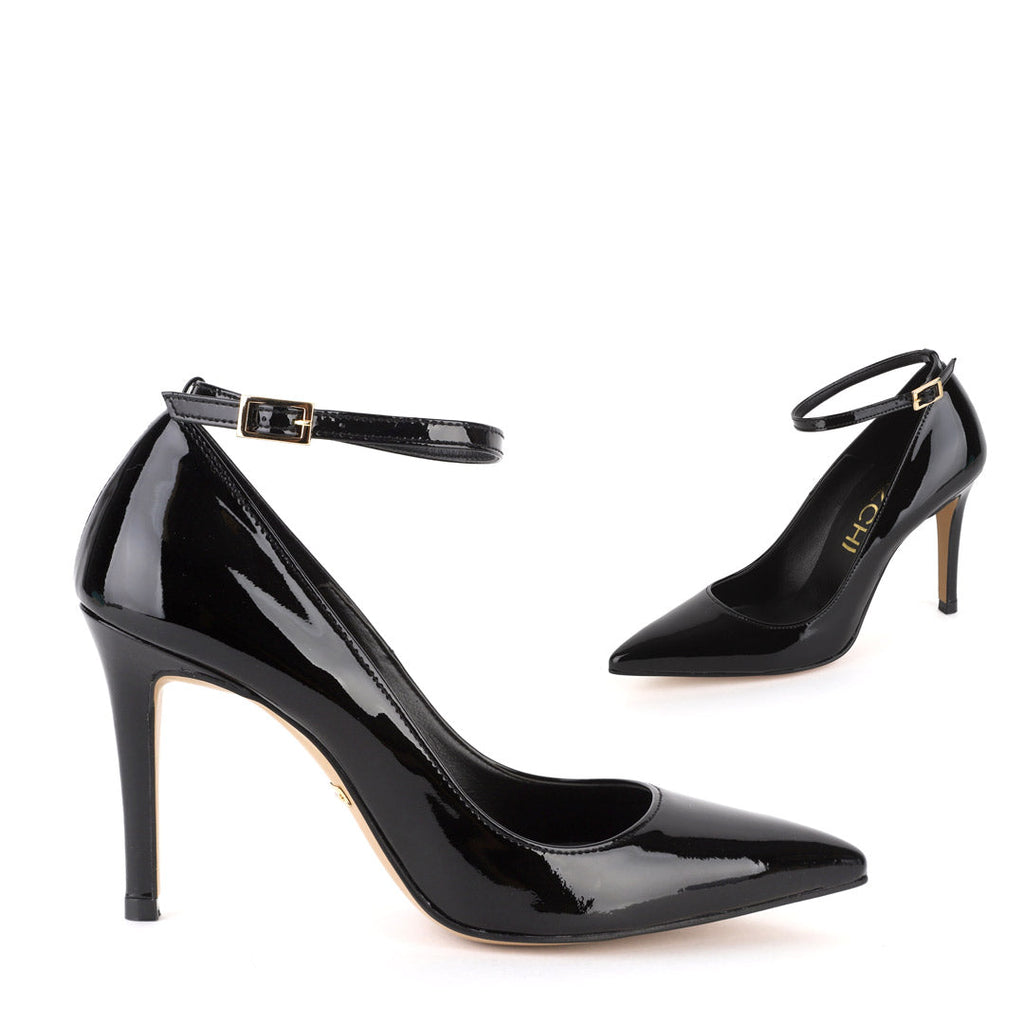 ROBIN BLACK PATENT ankle strap