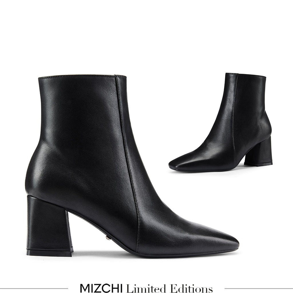 Roxanne Black - Leather Ankle Boots by MIZCHI Pretty Small Shoes