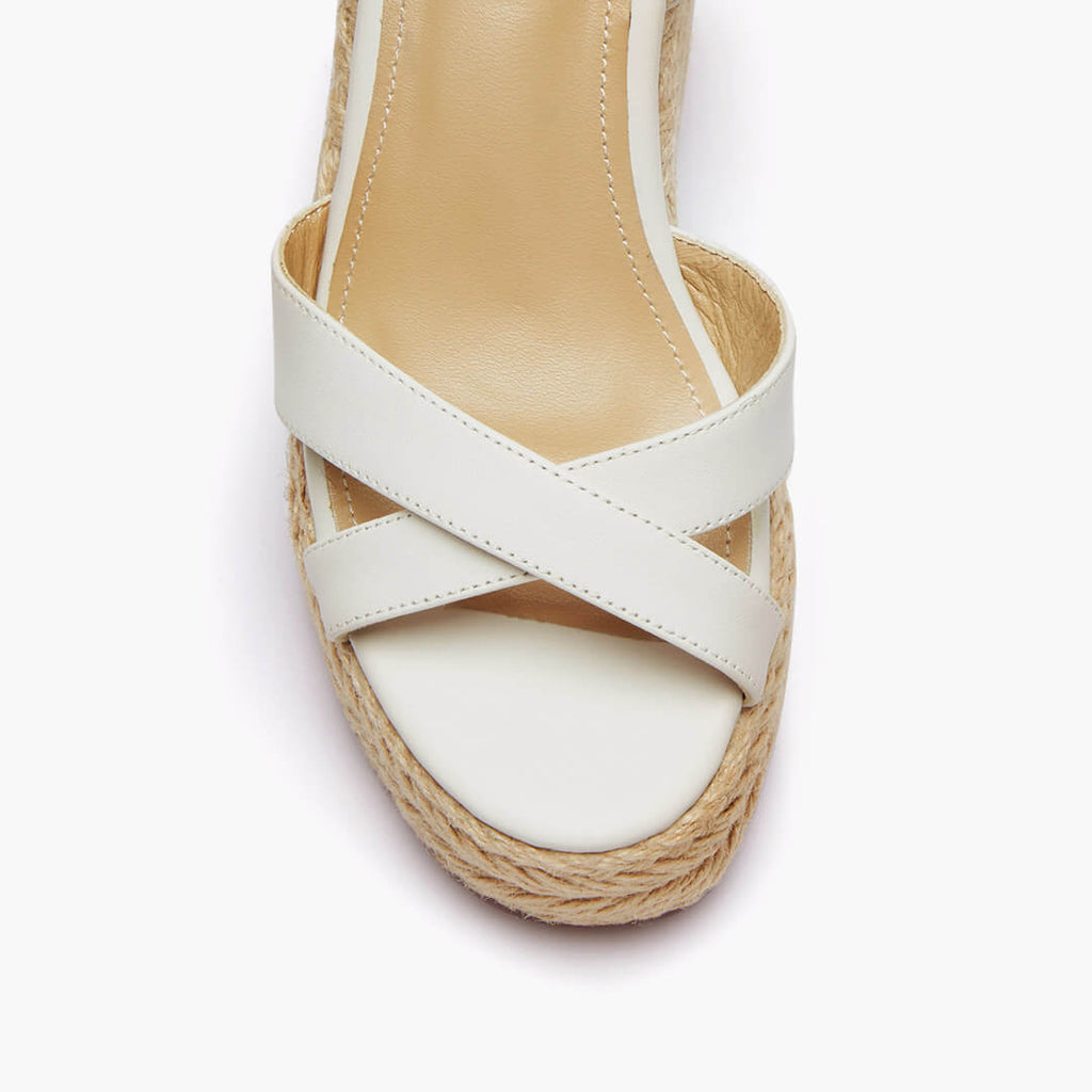 Petite Size White X-strap Espadrilles Sandals by MIZCHI Pretty Small Shoes