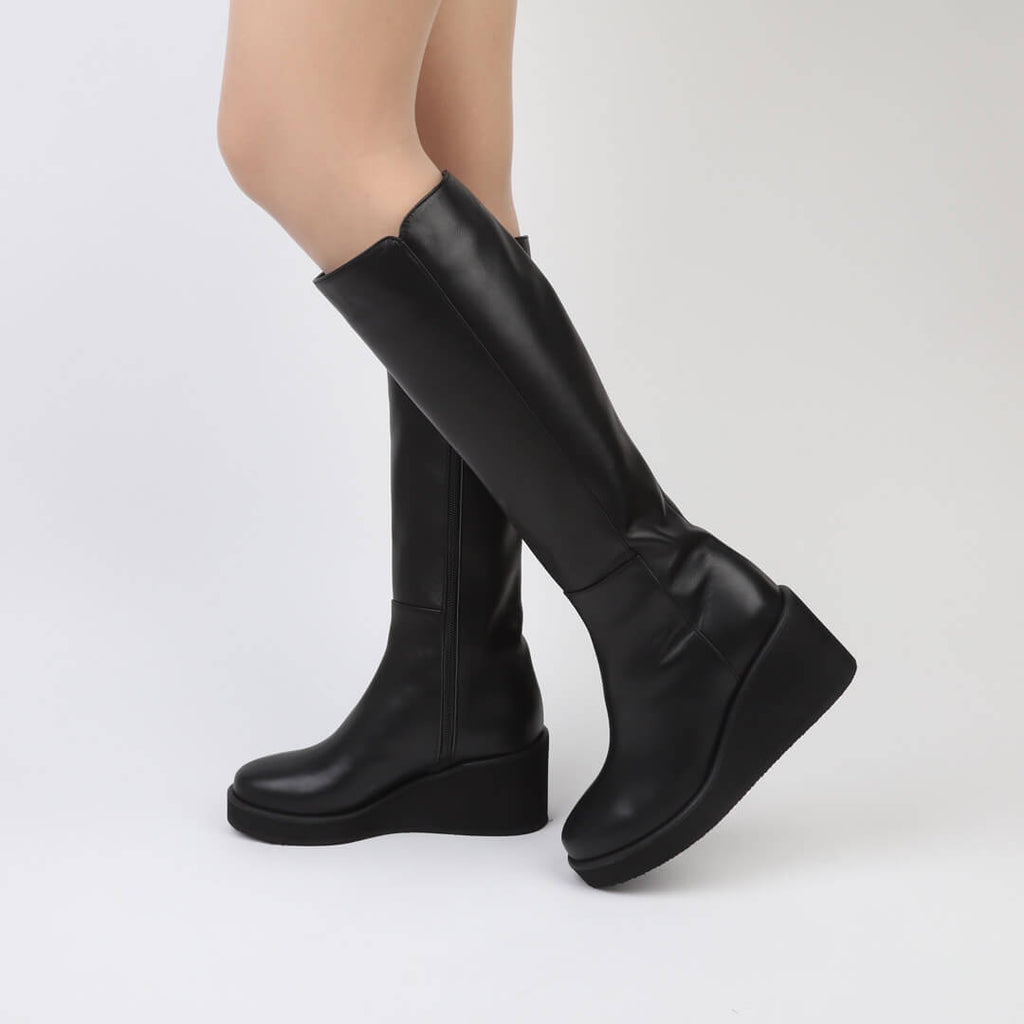 Knee High Hidden Heel Boots Womens Boots Hidden Wedge Knee High