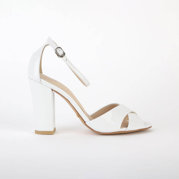 *UK size ALOVE PATENT white, 9cm heels UK EU 35 USA (230mm length) White Patent 9cm block heels