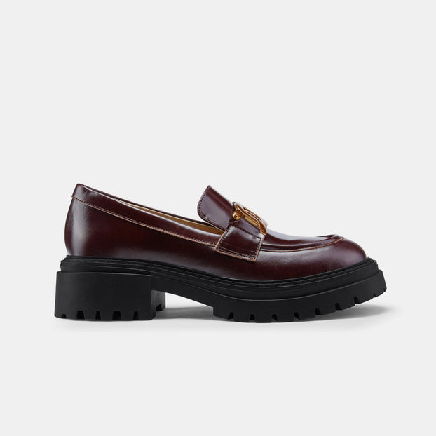 *ALCOR BROWN - flatform leather brogue