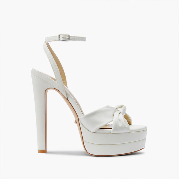 Aurielle Ivory - Satin Platform Sandals