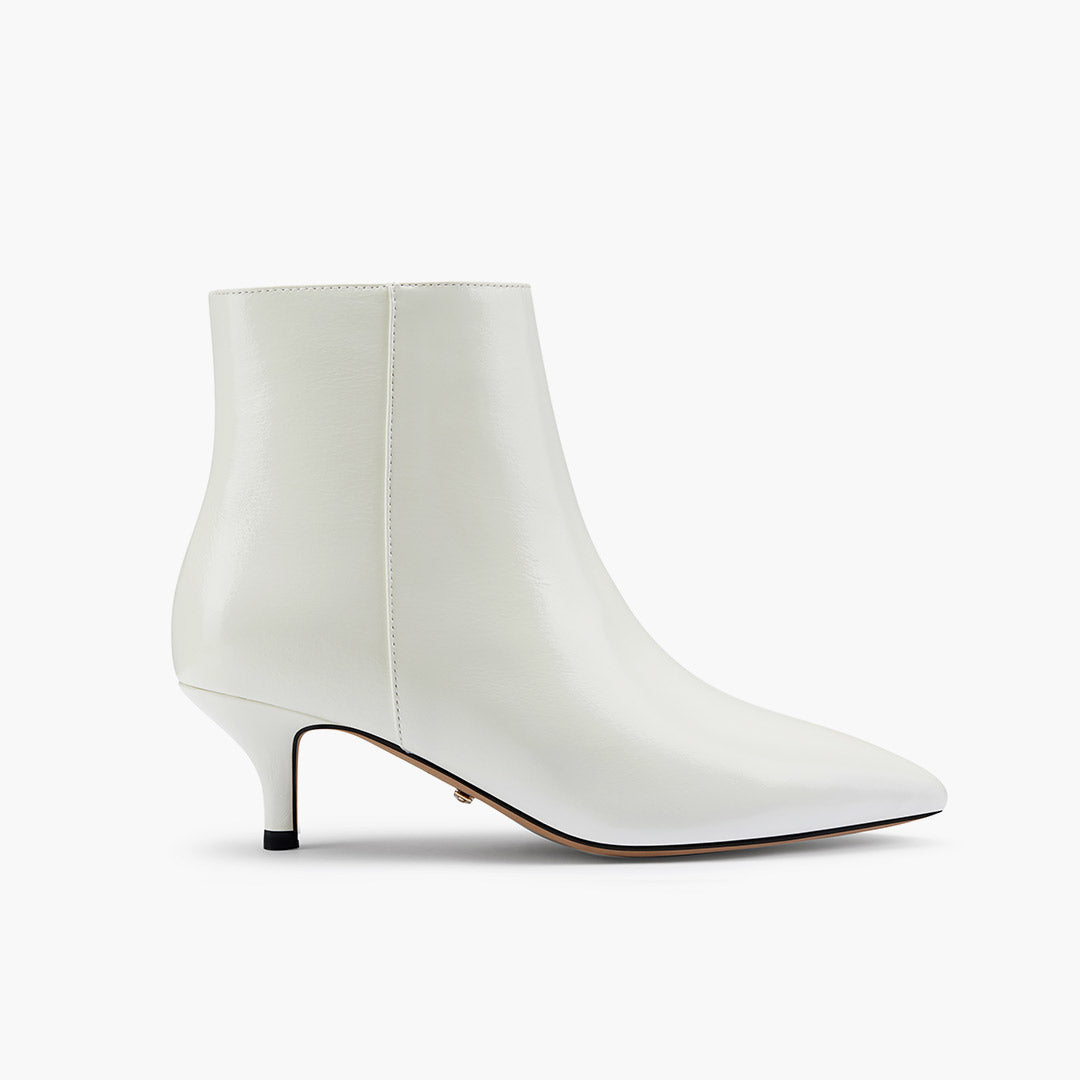 BRANDA 50 - white leather ankle boots
