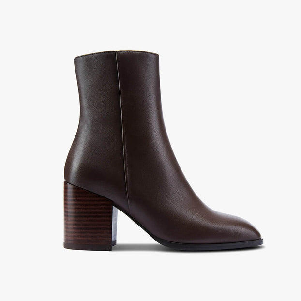 *BELGO - brown chunky heel ankle boot