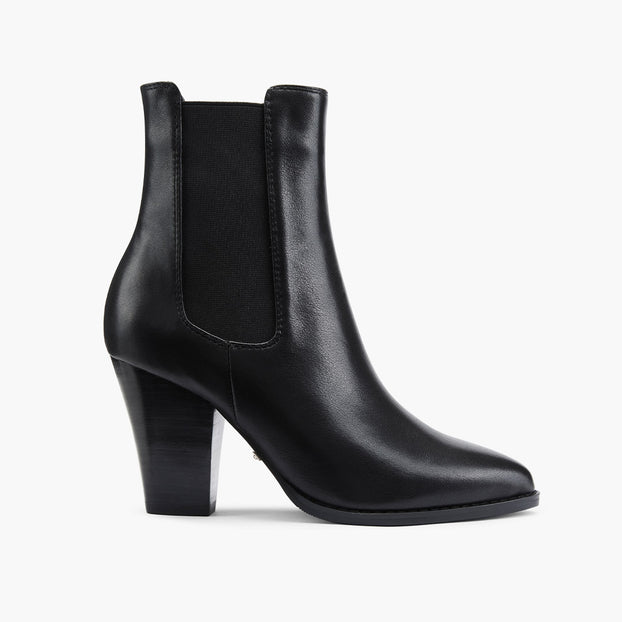 *JENNY BLACK - black leather cowboy boots