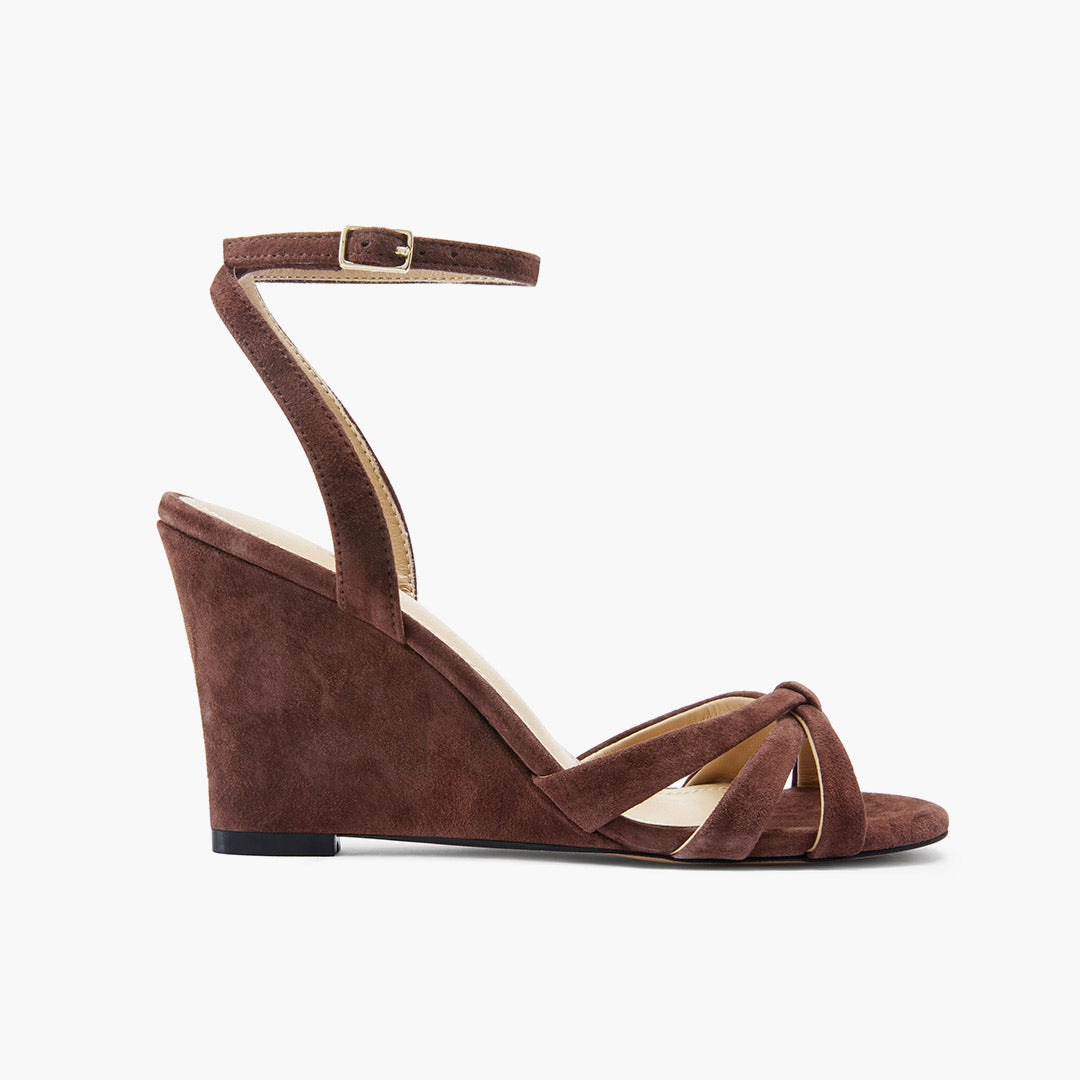 AMELIA BROWN SUEDE - wedge heel sandals