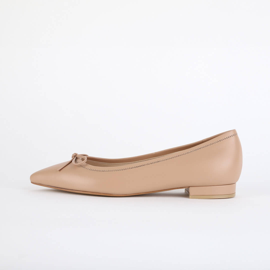 *UK size 2.5 - KAZY - beige leather, 1.5cm heels