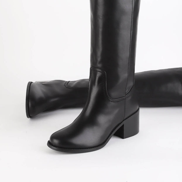 Petite Size Women's Leather Knee Boots UK 1