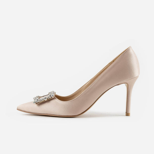 MOLLY  - satin jewelled pumps