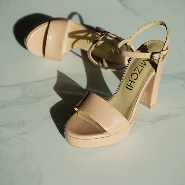 *UK 1 - SAMI BEIGE PATENT - 10/2cm heel