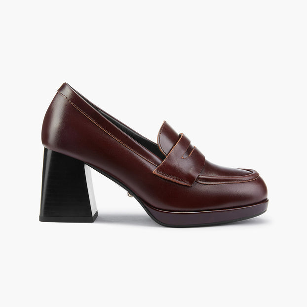 *SHARE BROWN - platform heel brogue