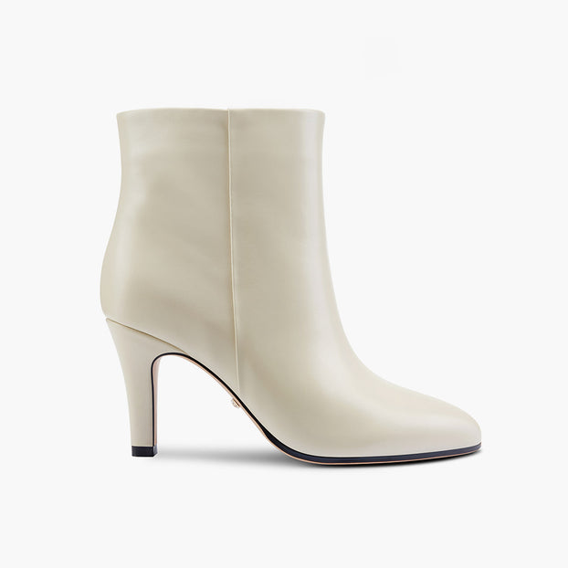 TANYA - ivory leather ankle boots