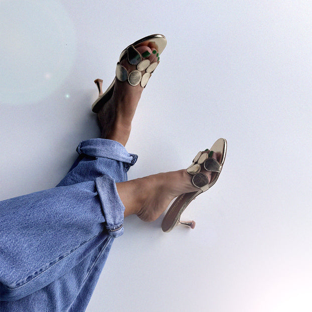 *ALLEGRA GOLD  - leather mule