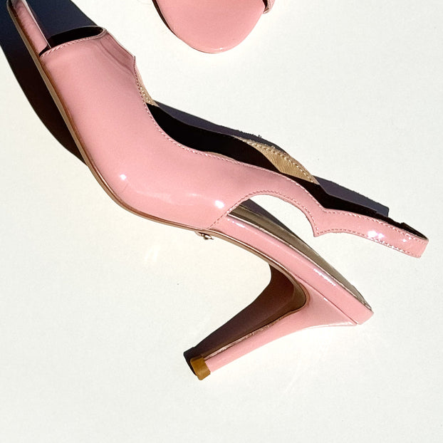 *ANGELIKA PINK PATENT - open toe slingback