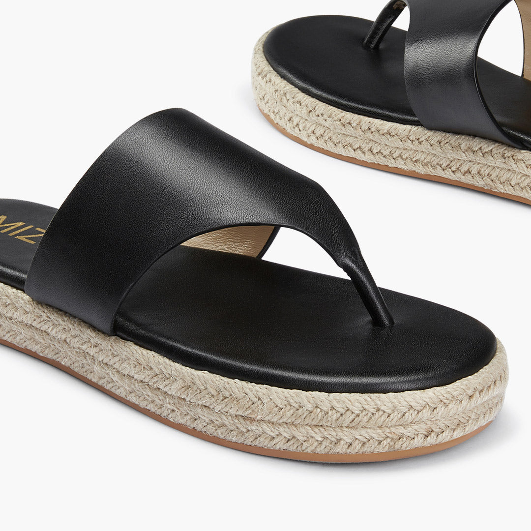 Cosmo Black -flatform espadrille sandals
