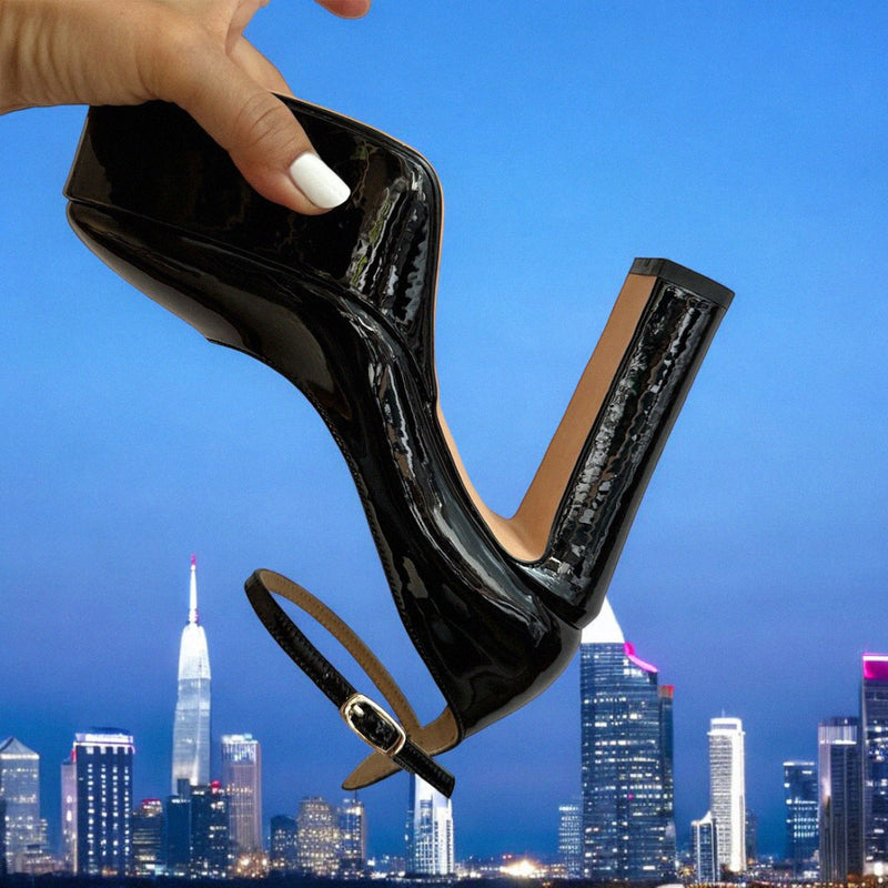Petite Size Black Patent High Platform - MIZCHI Pretty Small Shoes