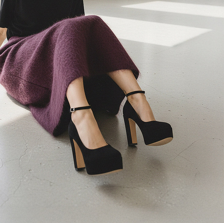 FABB - black patent high platform