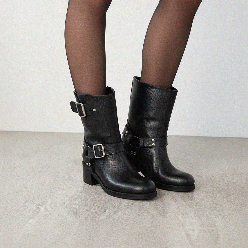 GLORIA - leather biker boots