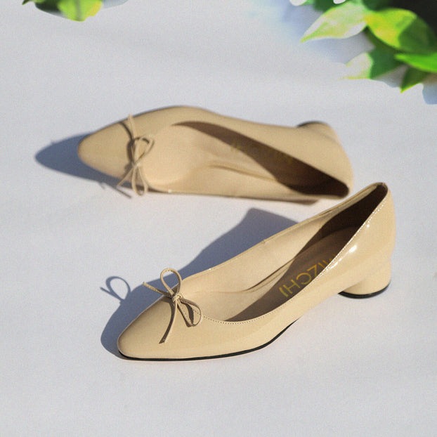 NEW HENRIETTA - patent chunky heel ballerina