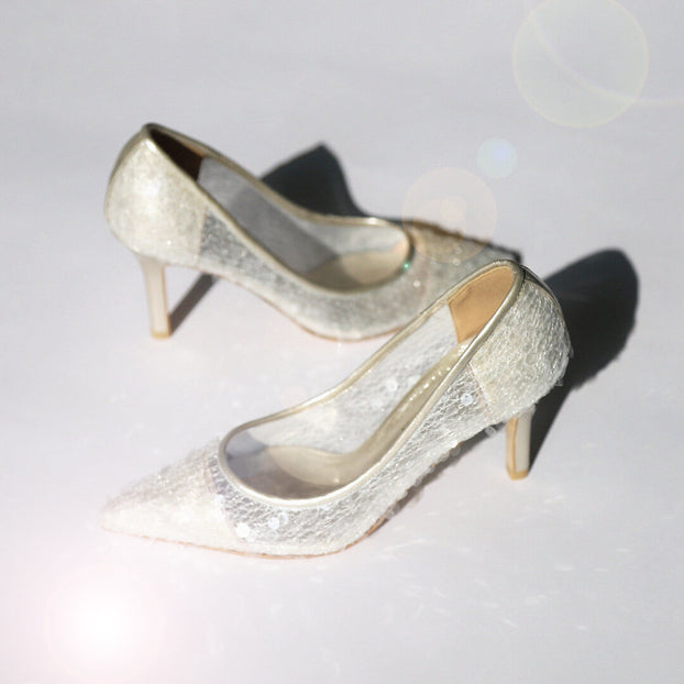 *UK size 2.5 - ILUMAR - light gold, 8cm heels