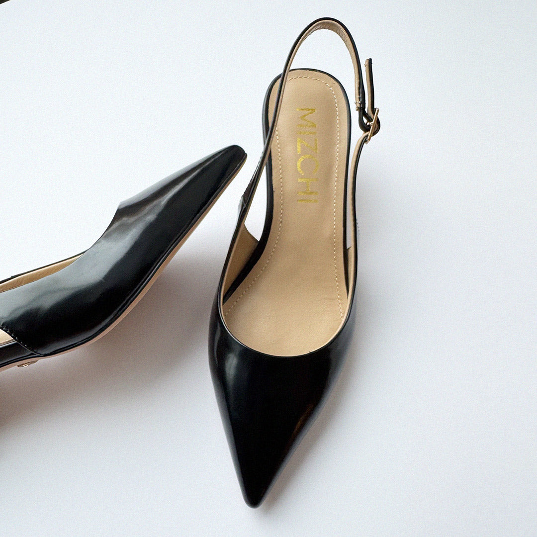 *Lena 45 - black leather slingback
