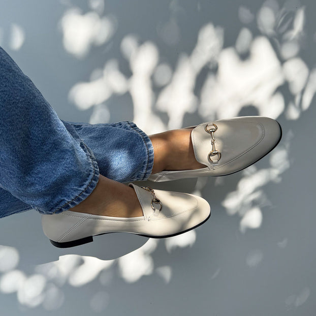 *ROCHELLE IVORY - leather loafers