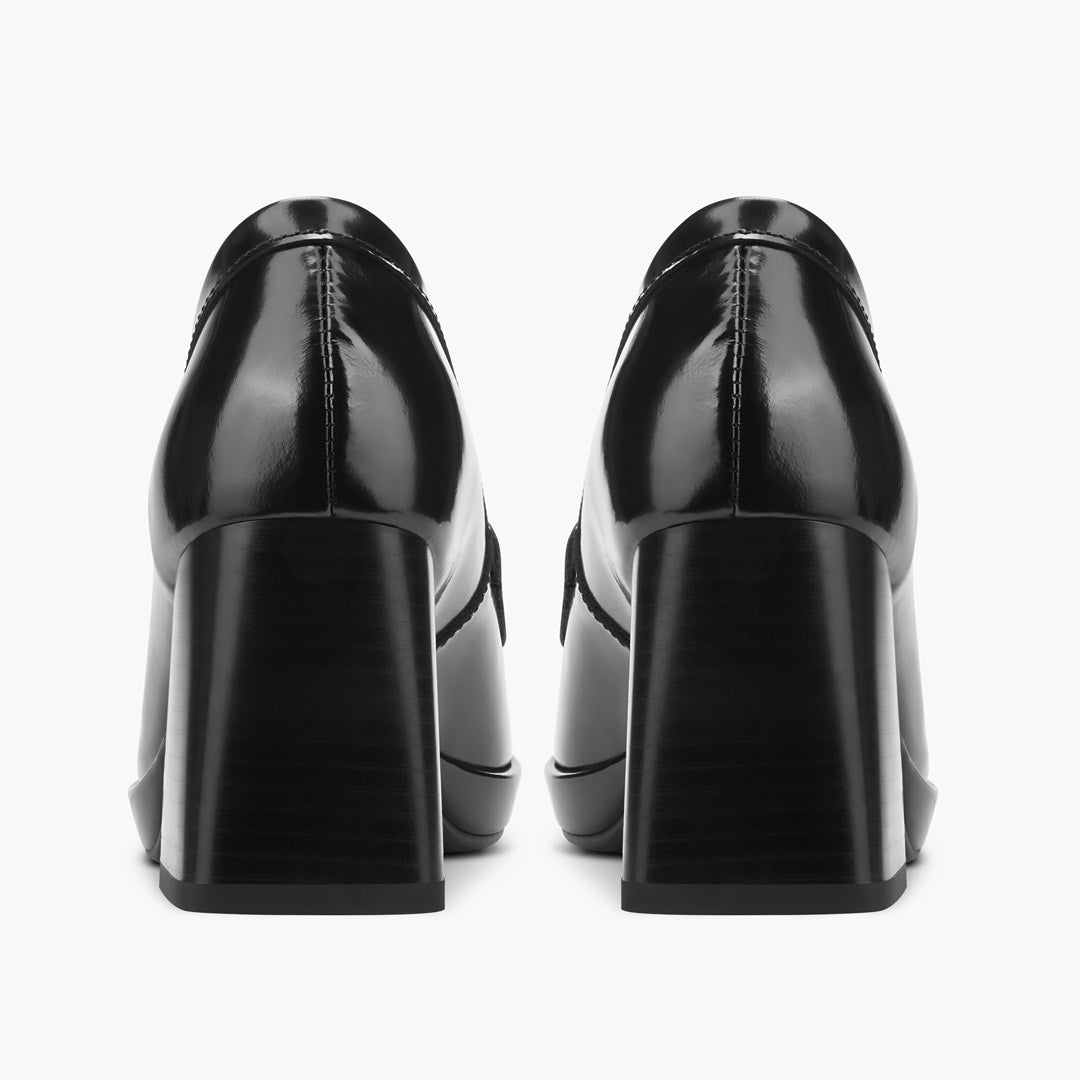 *SHARE BLACK - platform heel brogue