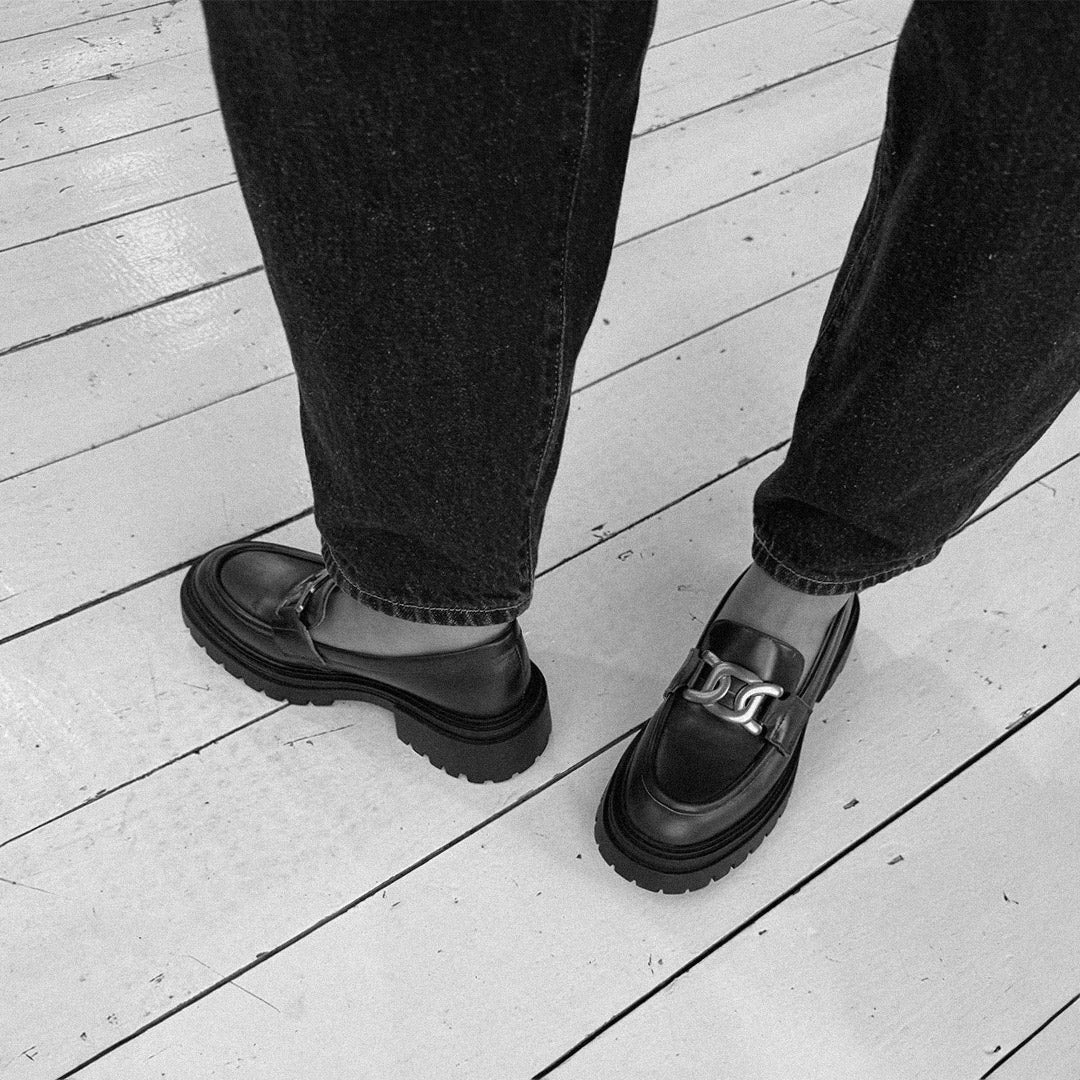 *ALCOR BROWN - flatform leather brogue