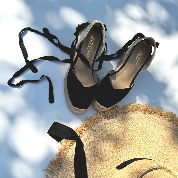 Petite Size Black Wedge Espadrilles by MIZCHI Pretty Small Shoes