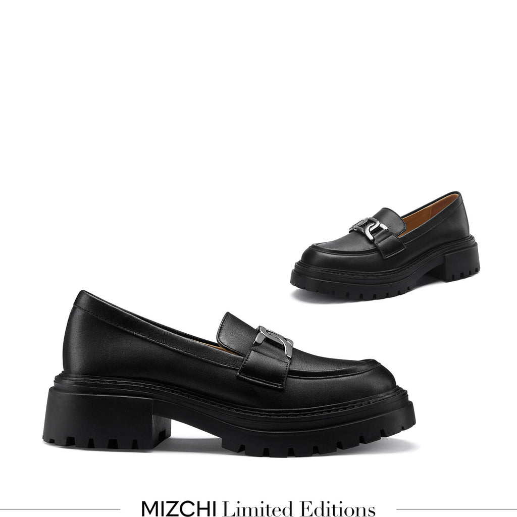 Petite Size Black Flatform Leather Brogues MIZCHI Pretty Small Shoes petite-size-black-flatform-leather-brogues-mizchi-pretty-small-shoes