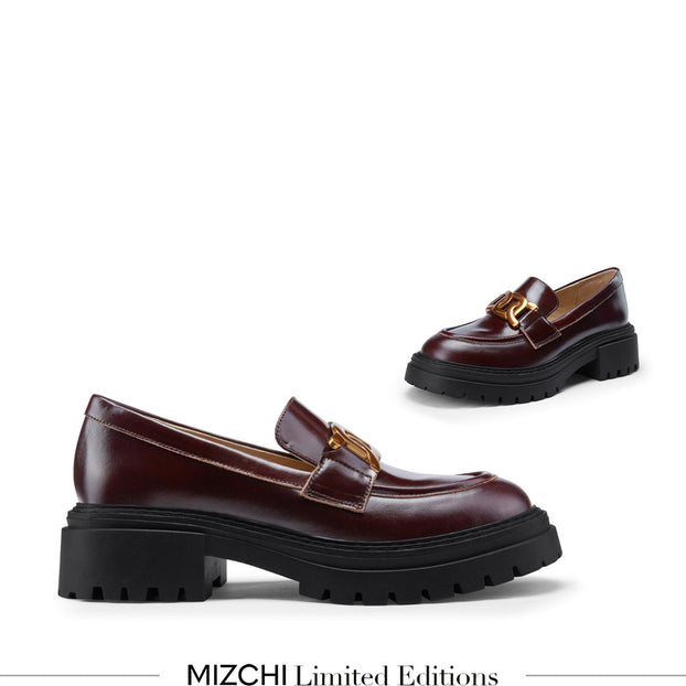 *ALCOR BROWN - flatform leather brogue