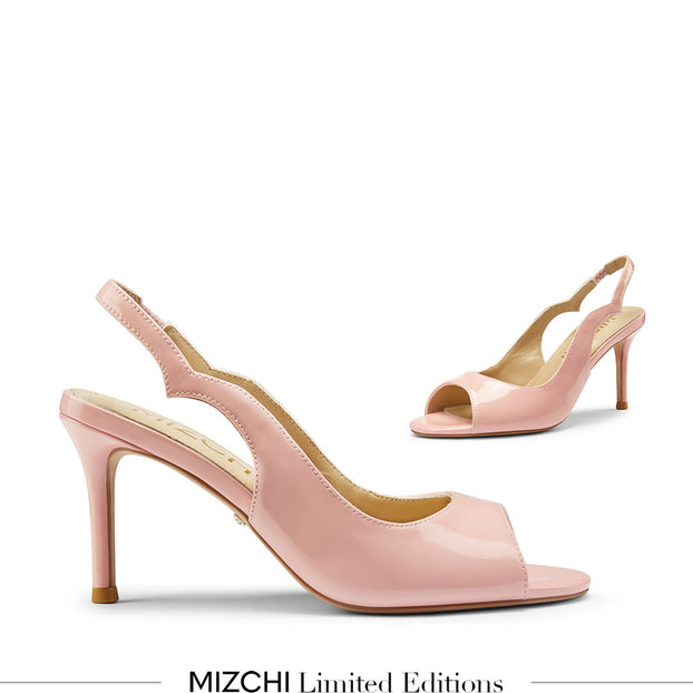 *ANGELIKA PINK PATENT - open toe slingback