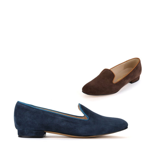 *UK size 2.5 - ANNABELLE - brown suede, 1.5cm heels