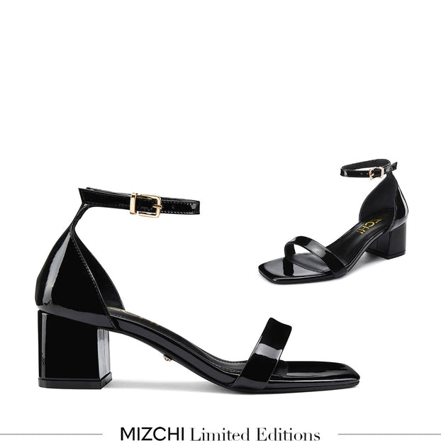Antonella Black - Patent Leather Sandals