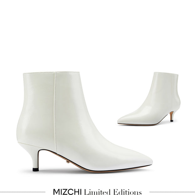 BRANDA 50 - white leather ankle boots