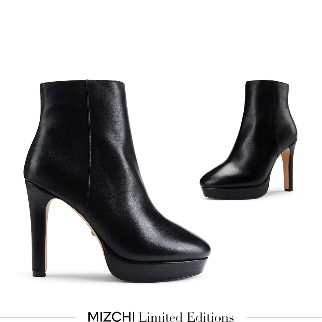 CLAIRE - leather platform ankle boots
