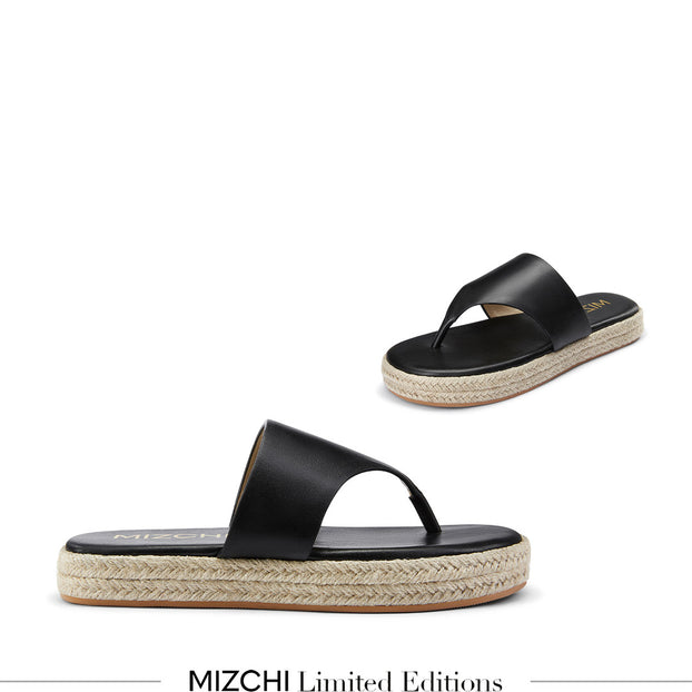 Cosmo Black -flatform espadrille sandals