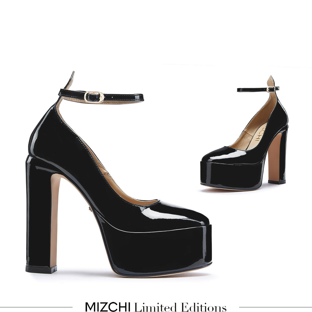FABB - black patent high platform
