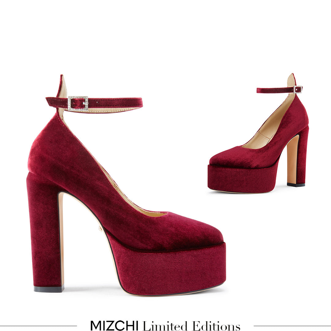 FABB - wine velvet high platform