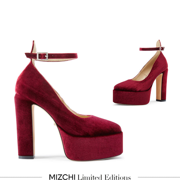 FABB - wine velvet high platform