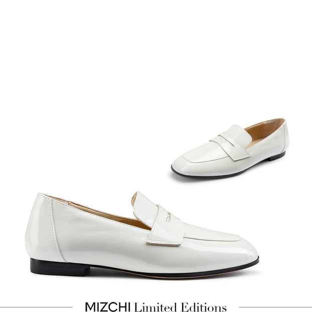 Farrah White - Leather Loafers
