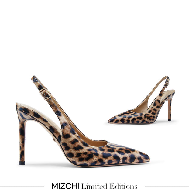 *GISELLE LEOPARD animal print slingback UK 13 EU 32 USA (210mm length) Leopard 9cm