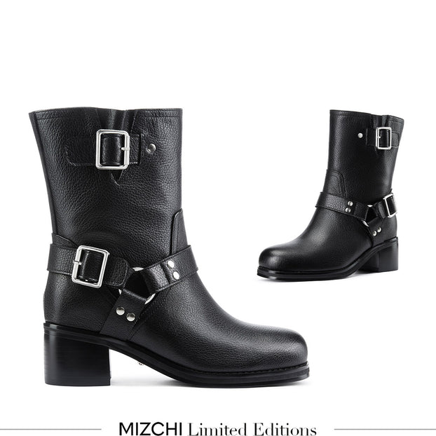 GLORIA - leather biker boots