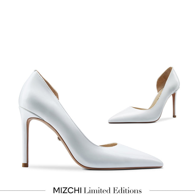 *LALITA WHITE  - d'orsay cut heels