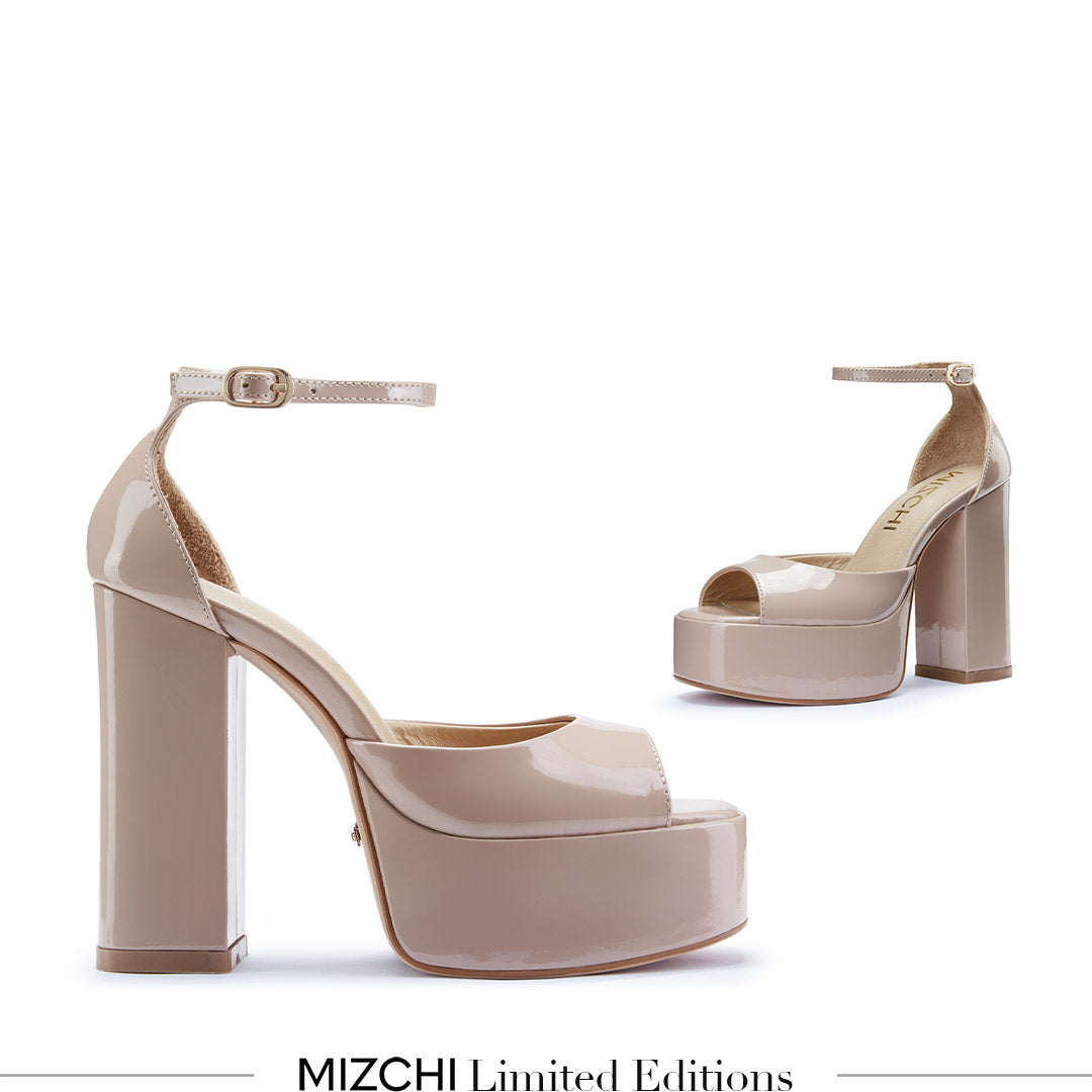 LAURANCE - beige patent platform