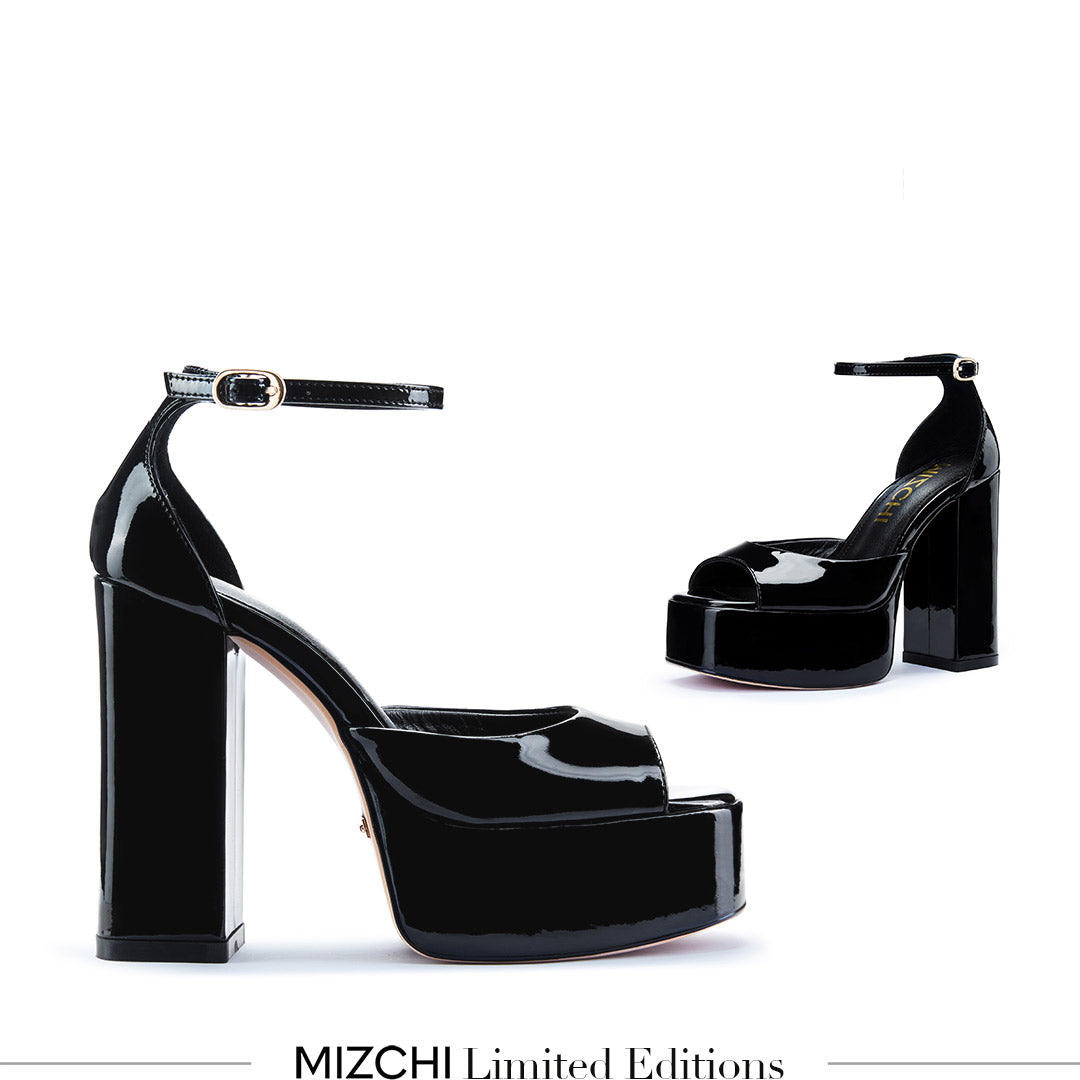 LAURANCE - black patent platform