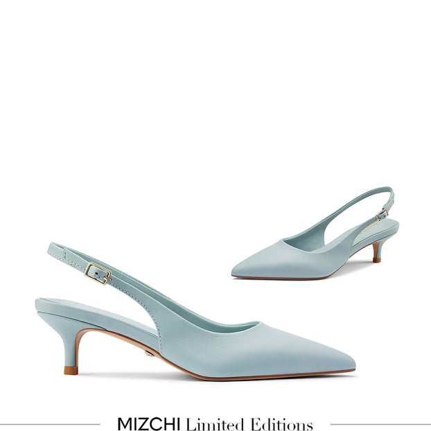 Lena 45 - Blue Leather Slingback