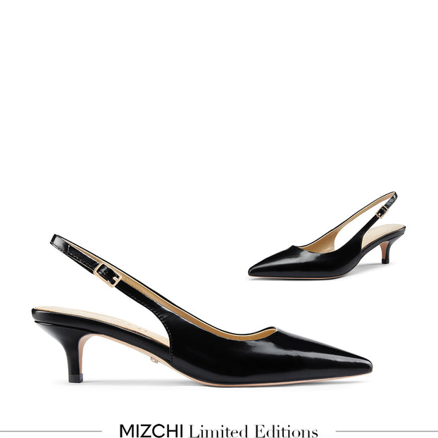 *Lena 45 - black leather slingback